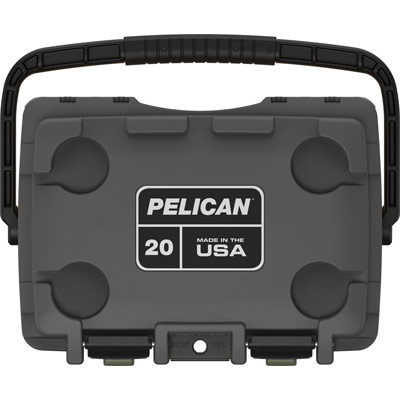 pelican 20qt elite cooler gunmetal od green top