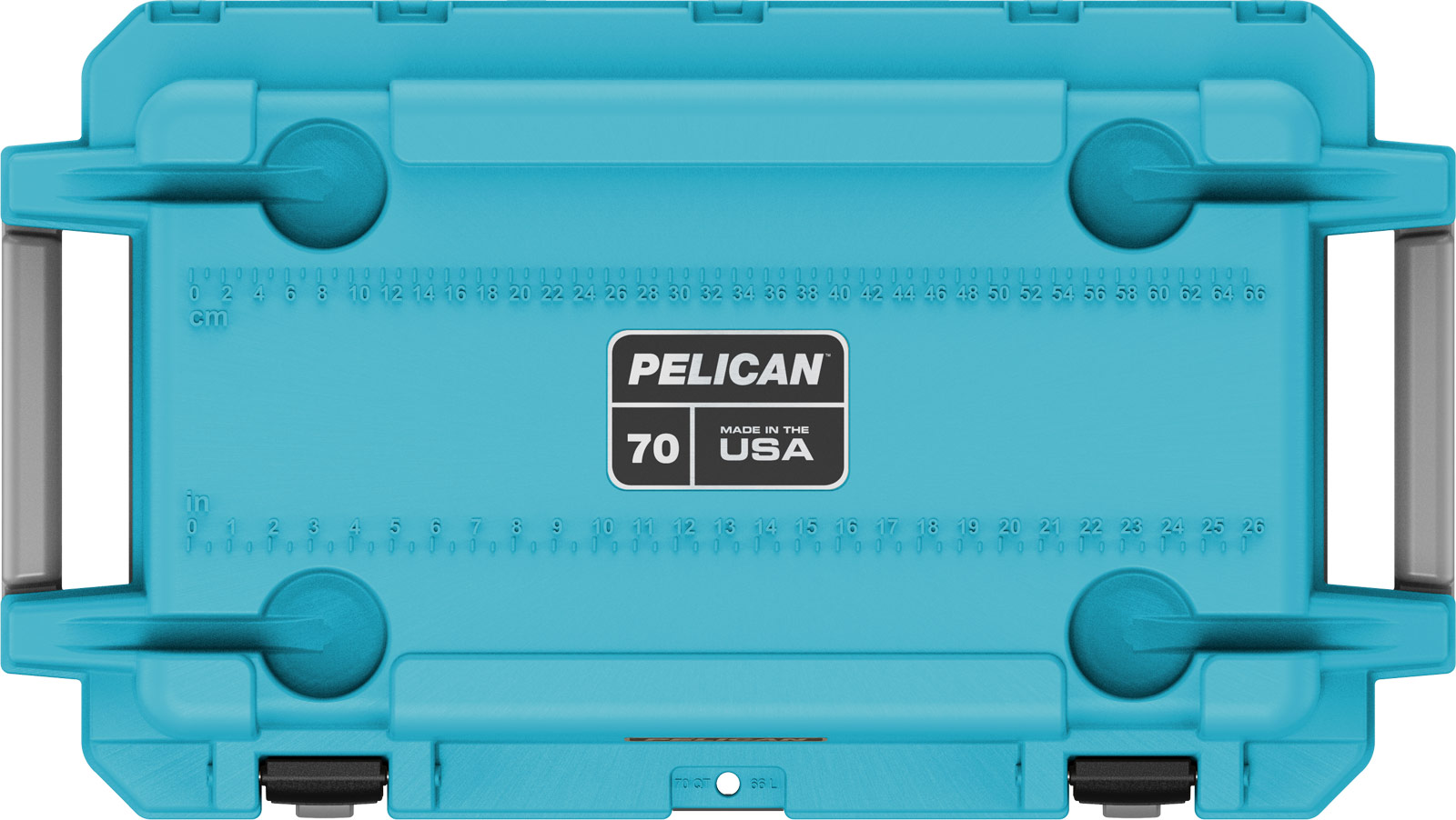 pelican 70qt elite cooler cool blue gray top