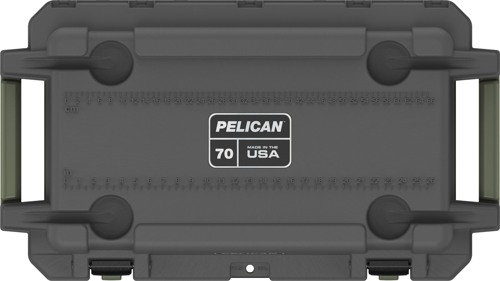 pelican 70qt elite cooler gunmetal od green top