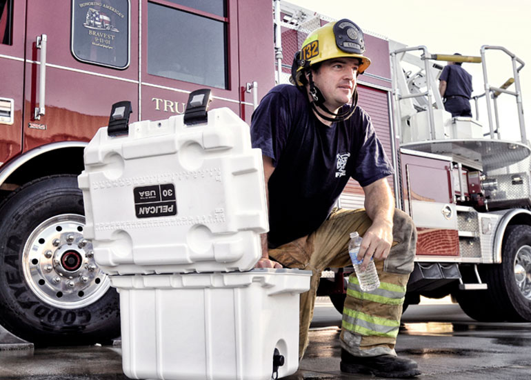 Pelican firefighter ems coolers fire cooler