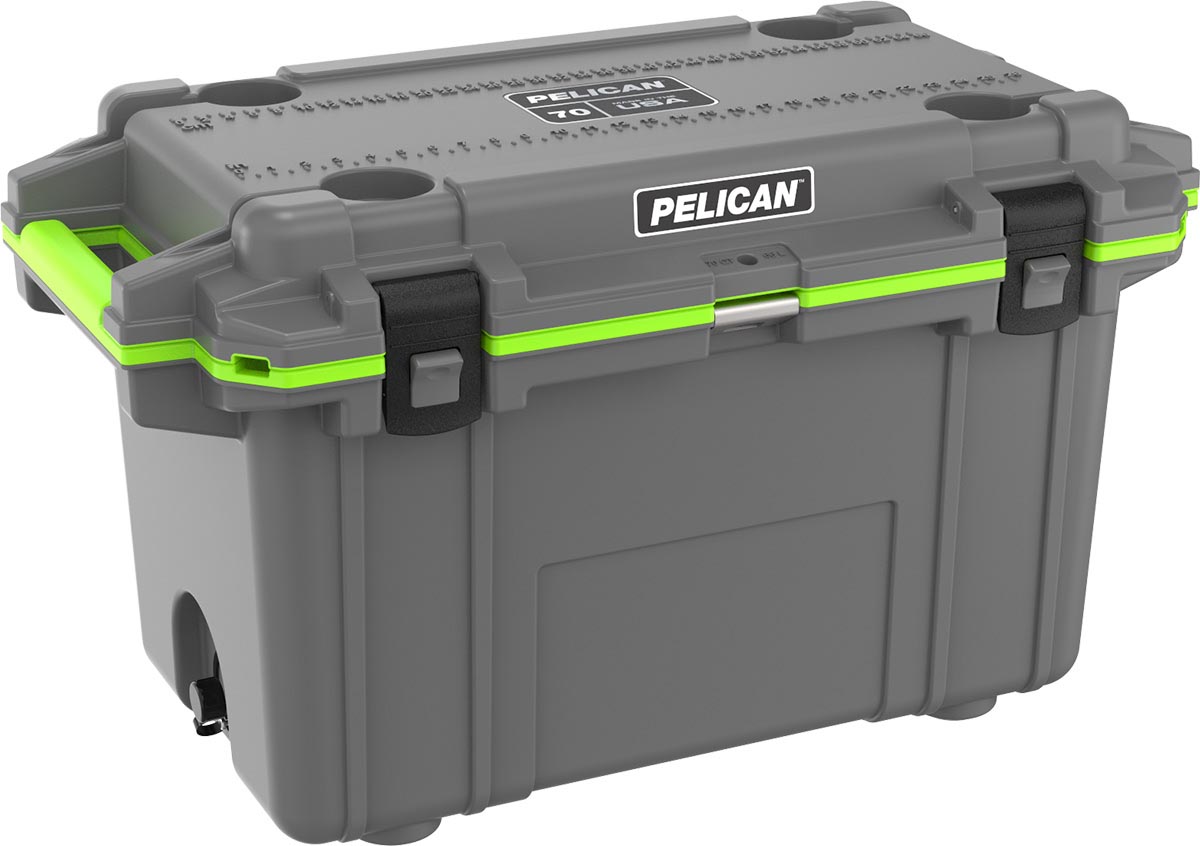 pelican green grey cooler usa made coolers