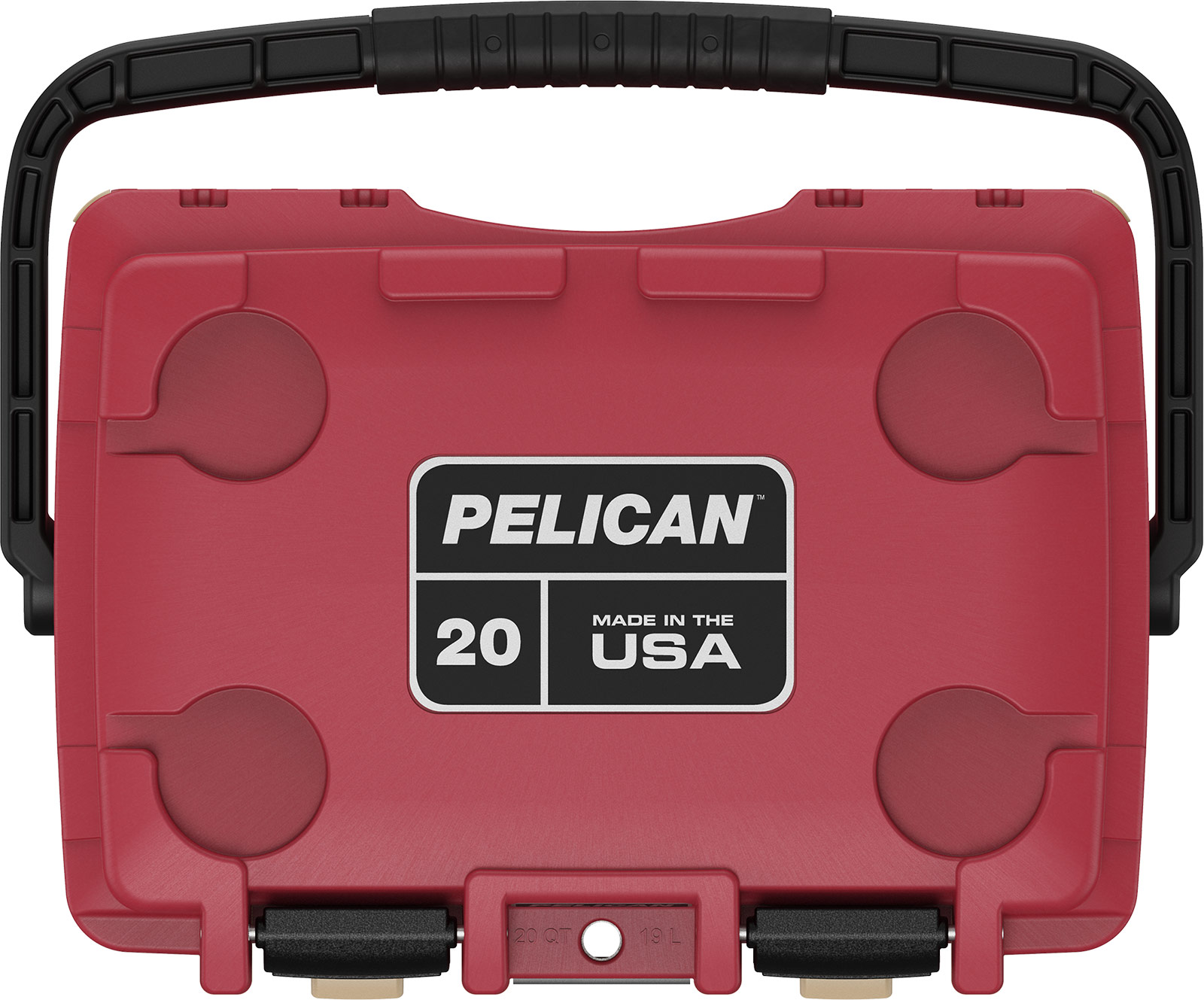 pelican red 20qt overland cooler camping